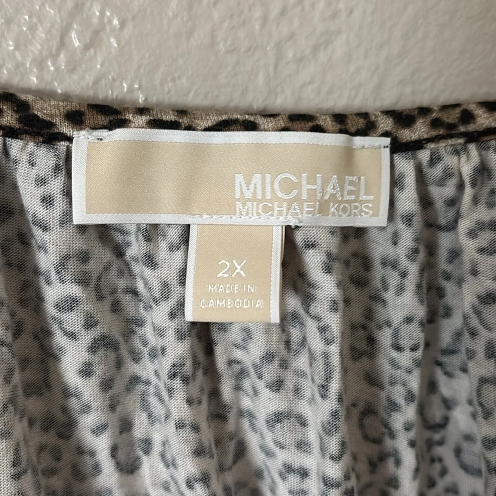 Michael Kors Women’s Plus Size Animal Print Leopard Top, 2X